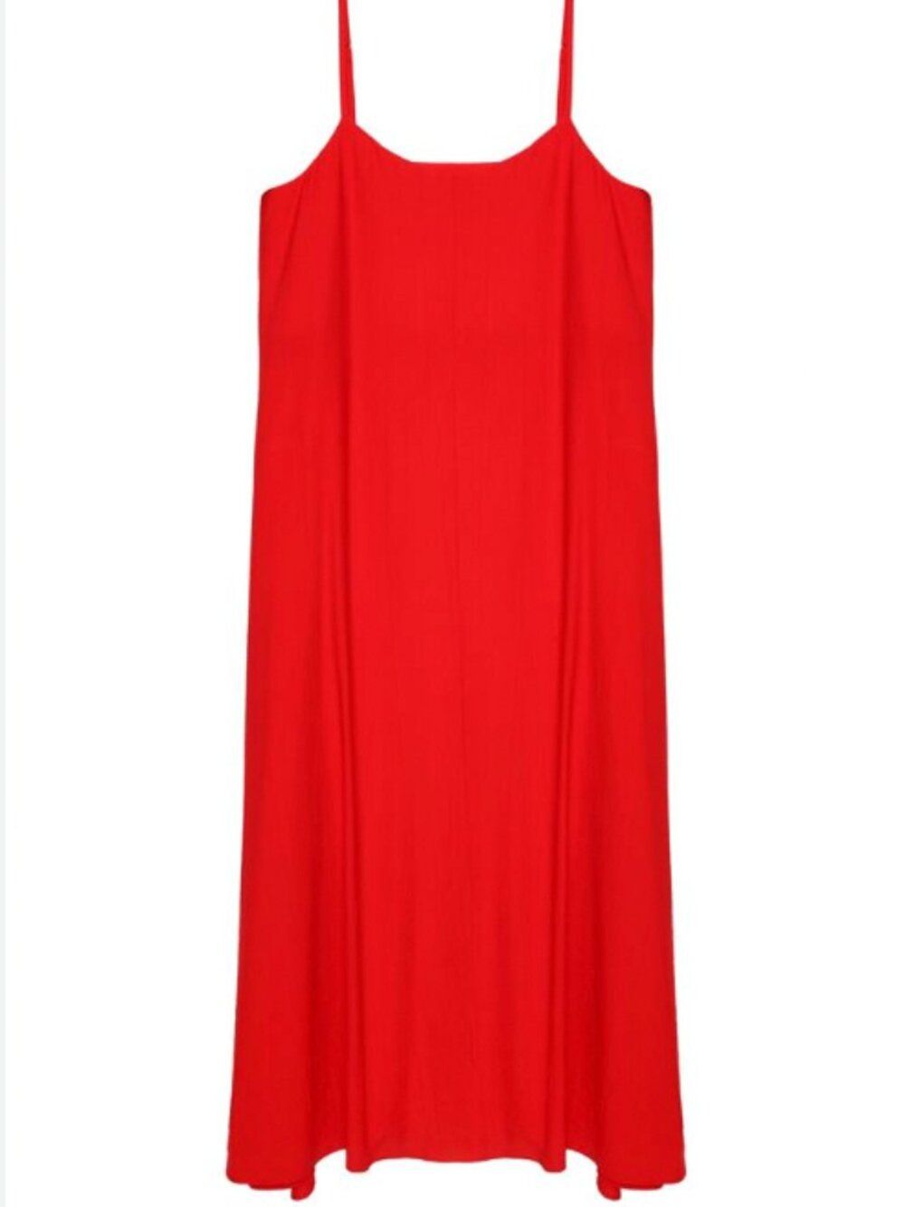 Red Slip Cami Dress- Women's Lightweight Spaghetti Strap